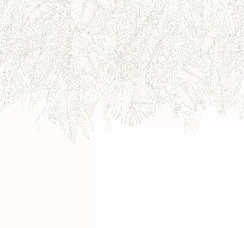 Posztertapéta beige leveles inda mintával 300 cm x 280 cm