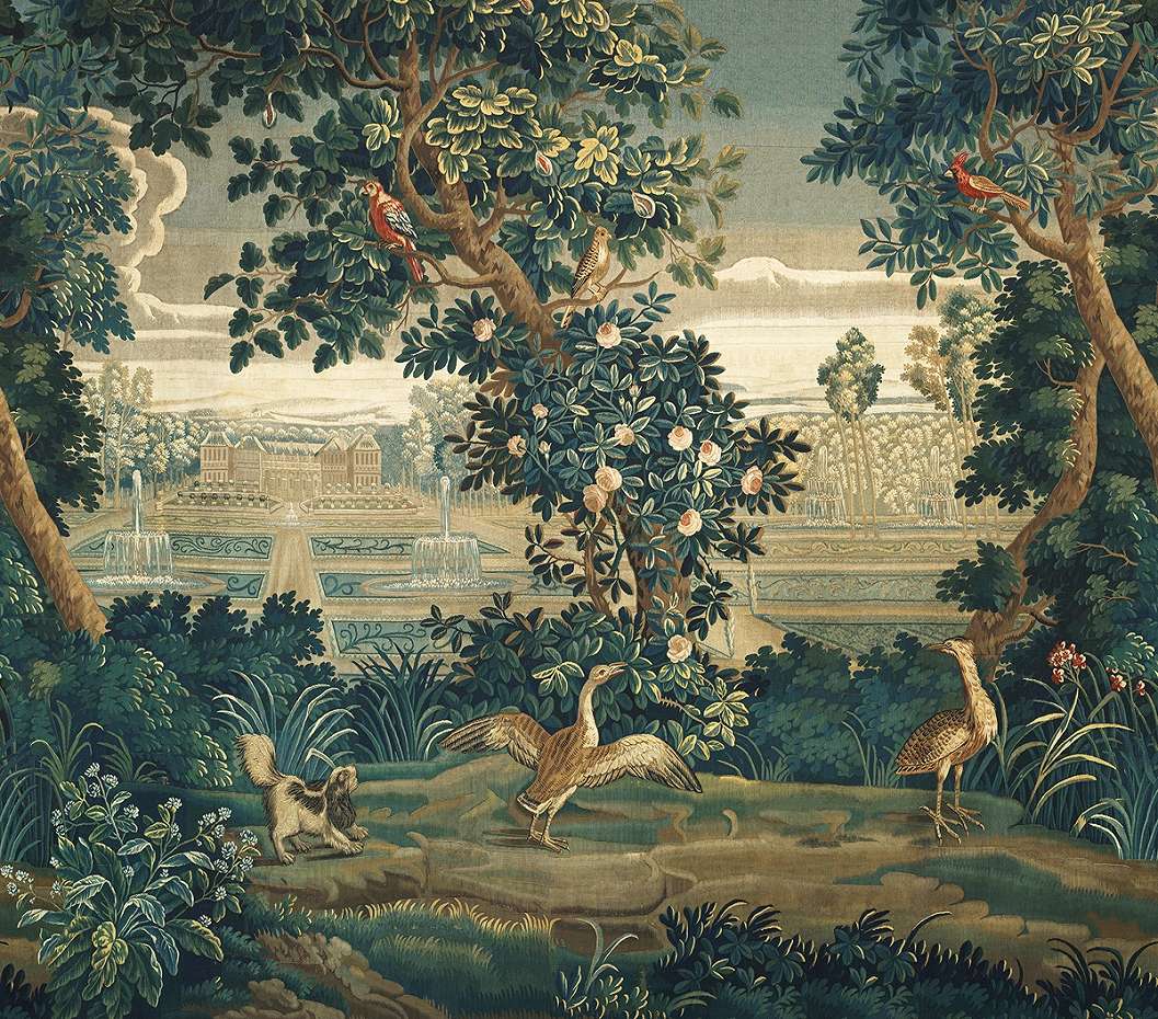 Posztertapéta erdei tájkép mintás faliszőttes hatású