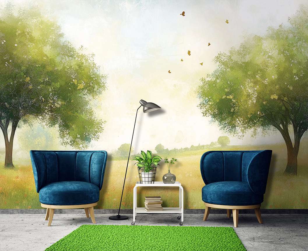 Posztertapéta fák a mező szélén mintával 368x254 vlies