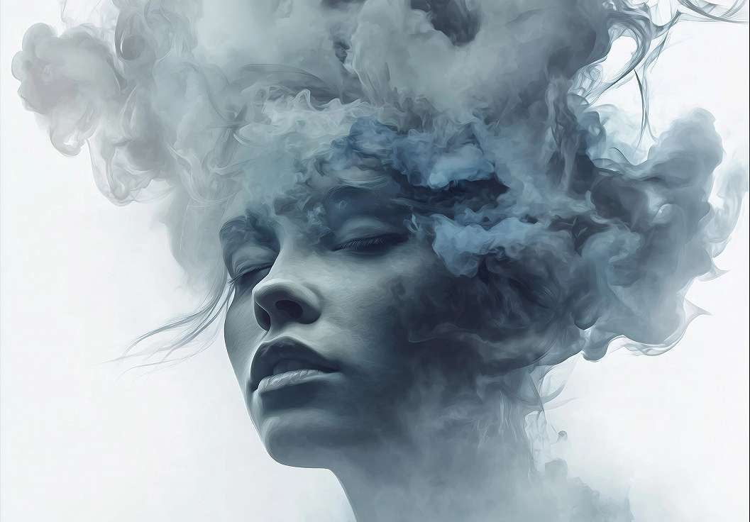 Posztertapéta füstös női arc mintával 368x254 vlies