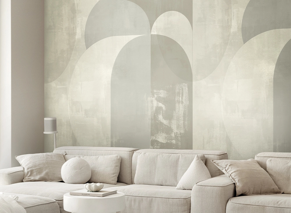 Posztertapéta geometrikus mintával pasztel színekben