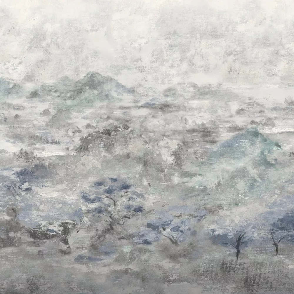 Posztertapéta kék árnyalatos akvarell tájkép