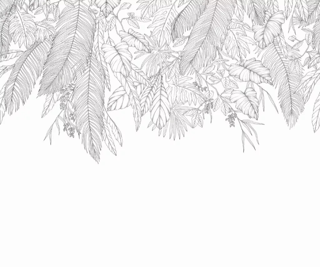 Posztertapéta leveles inda mintával 300 cm x 250 cm