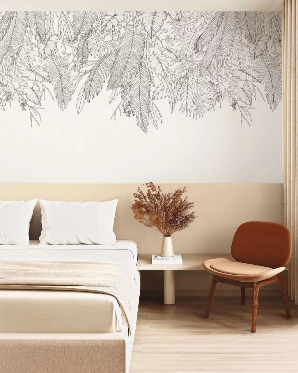 Fotótapéta csüngő levél mintáva 300 cm x 280 cm