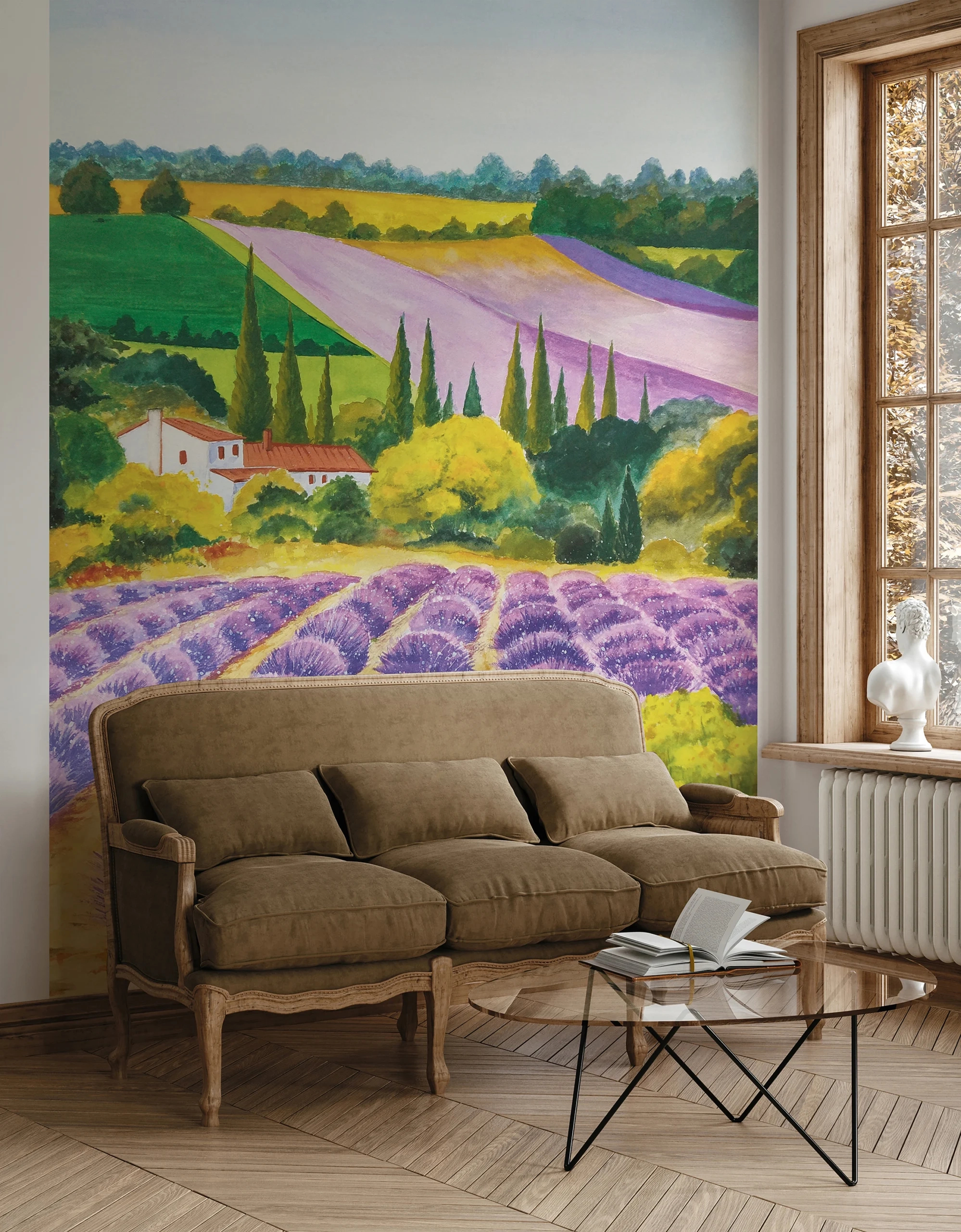 Fotótapéta Provence levenduláskert mintával