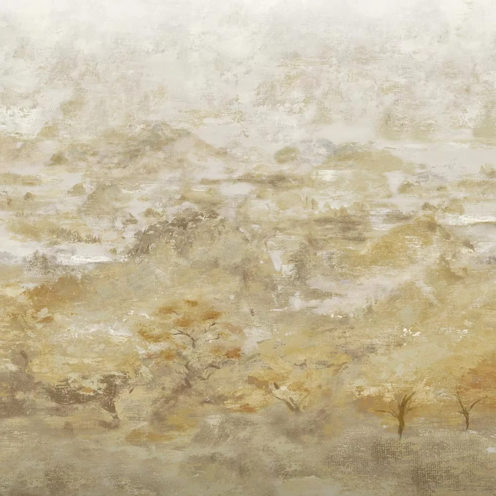 Posztertapéta sárga árnyalatos akvarell tájkép