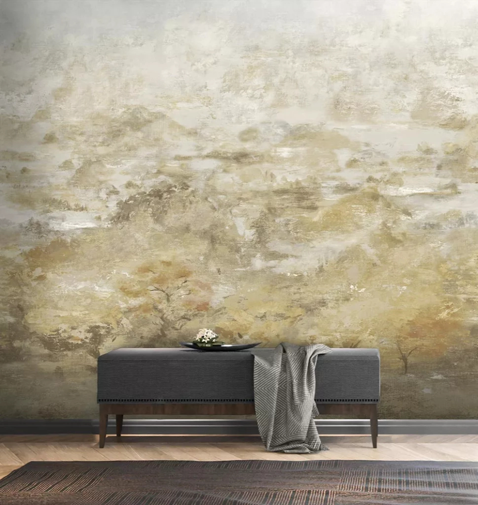 Fotótapéta absztrak tájkép sárgás színben