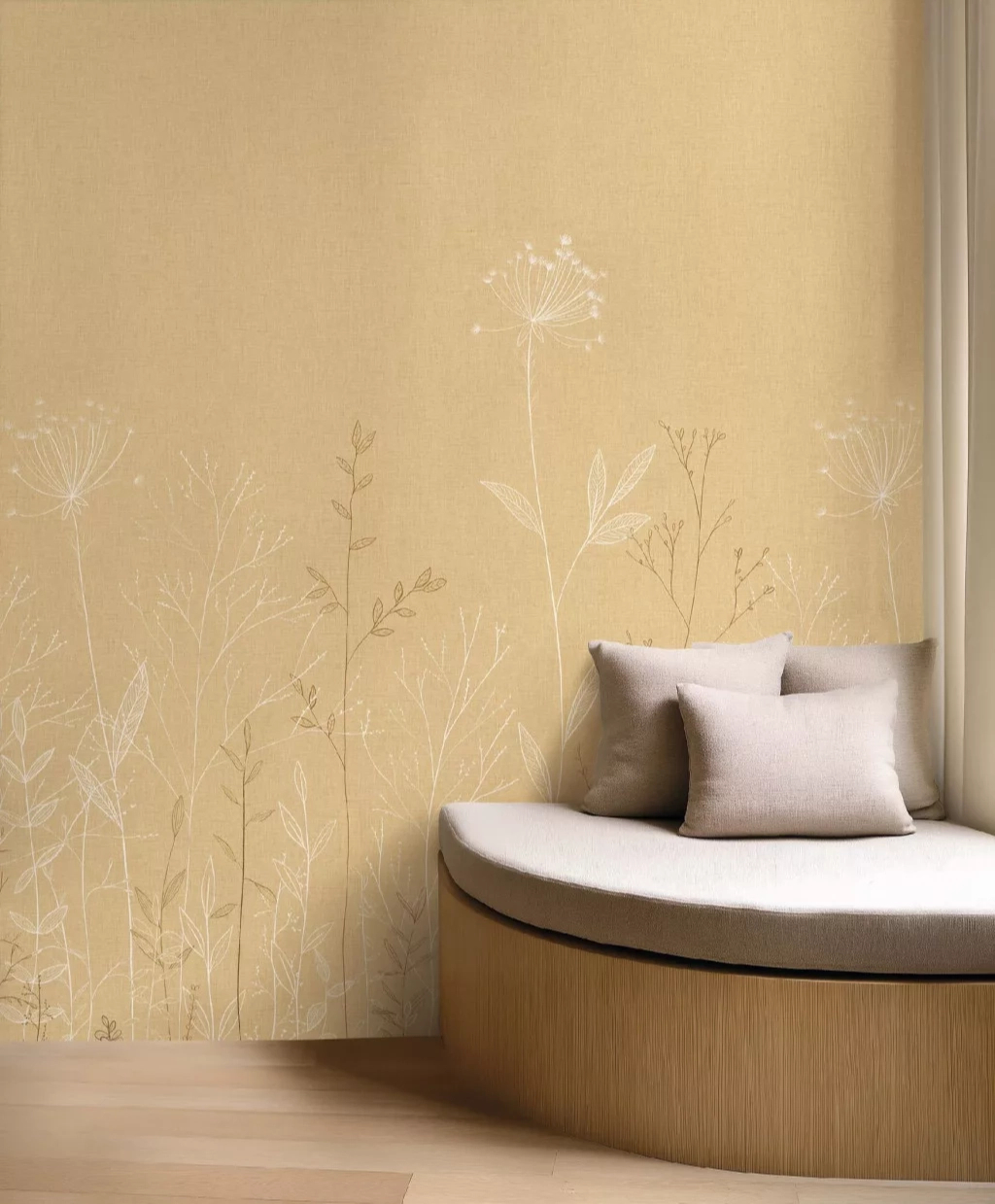 Fotótapéta sötétbeige virágmező mintával 200 cm x 310 cm