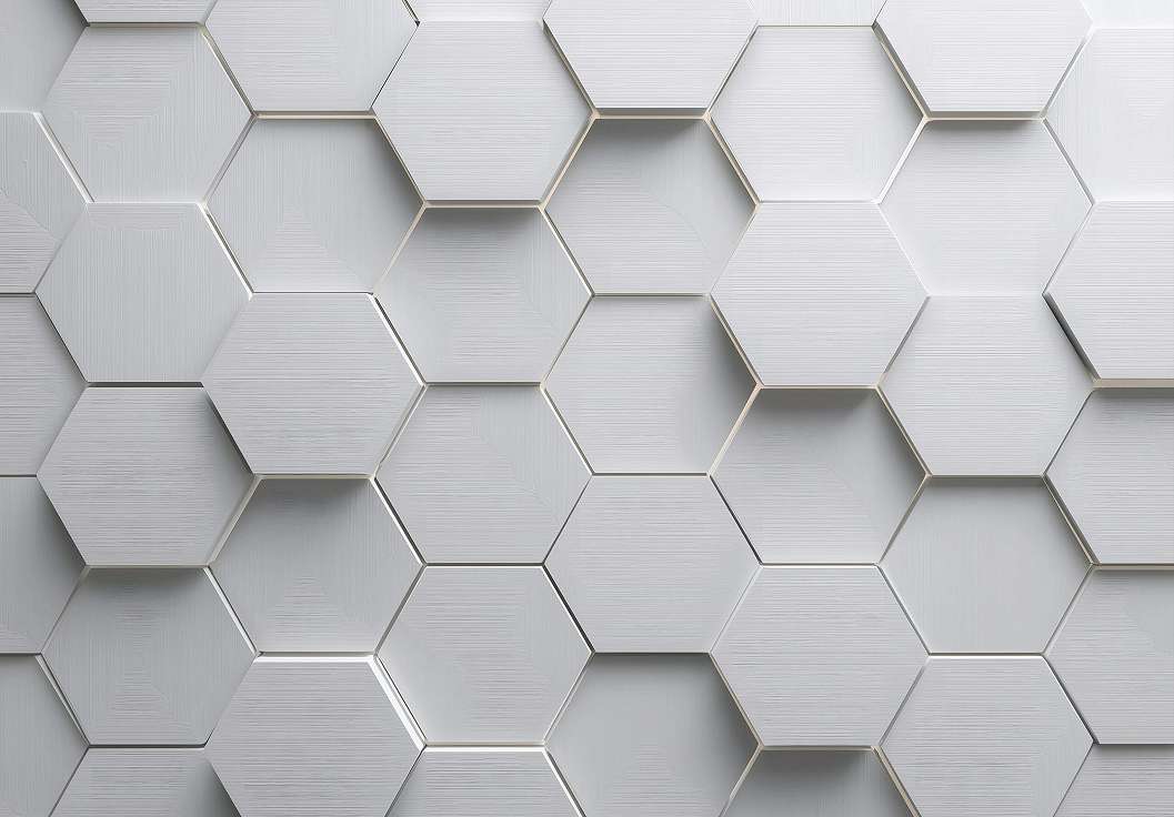 Posztertapéta struktúrált hatszög mintával 368x254 vlies