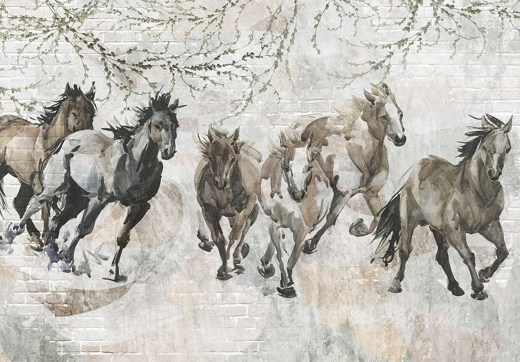 Posztertapéta vágtató lovak mintával 368x254 vlies