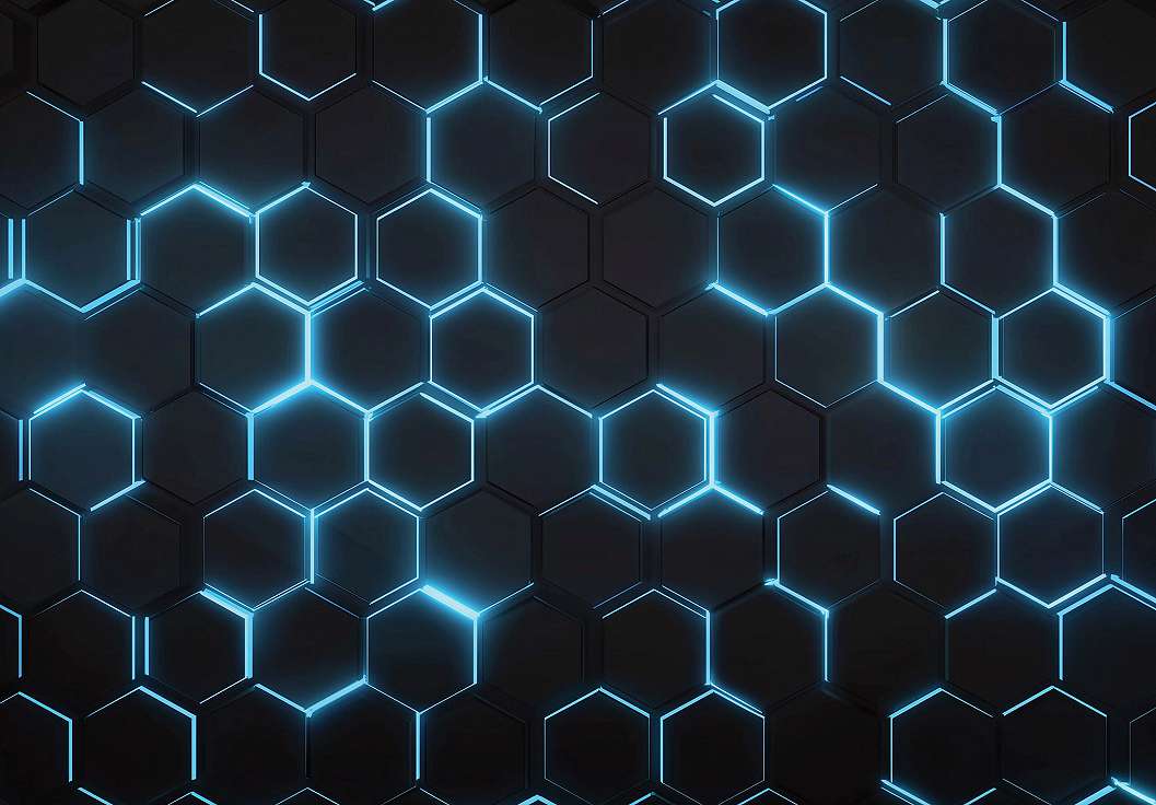 Posztertapéta világító hatszög mintával 368x254 vlies