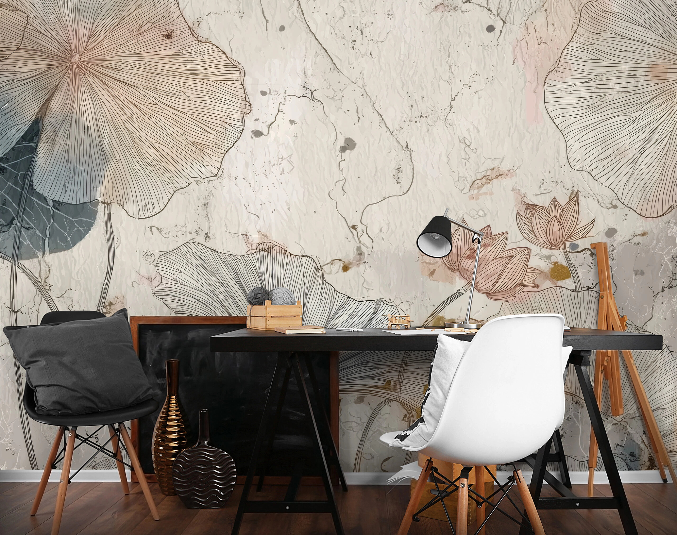 Fotótapéta tavirózsa mintával 368x254 vlies