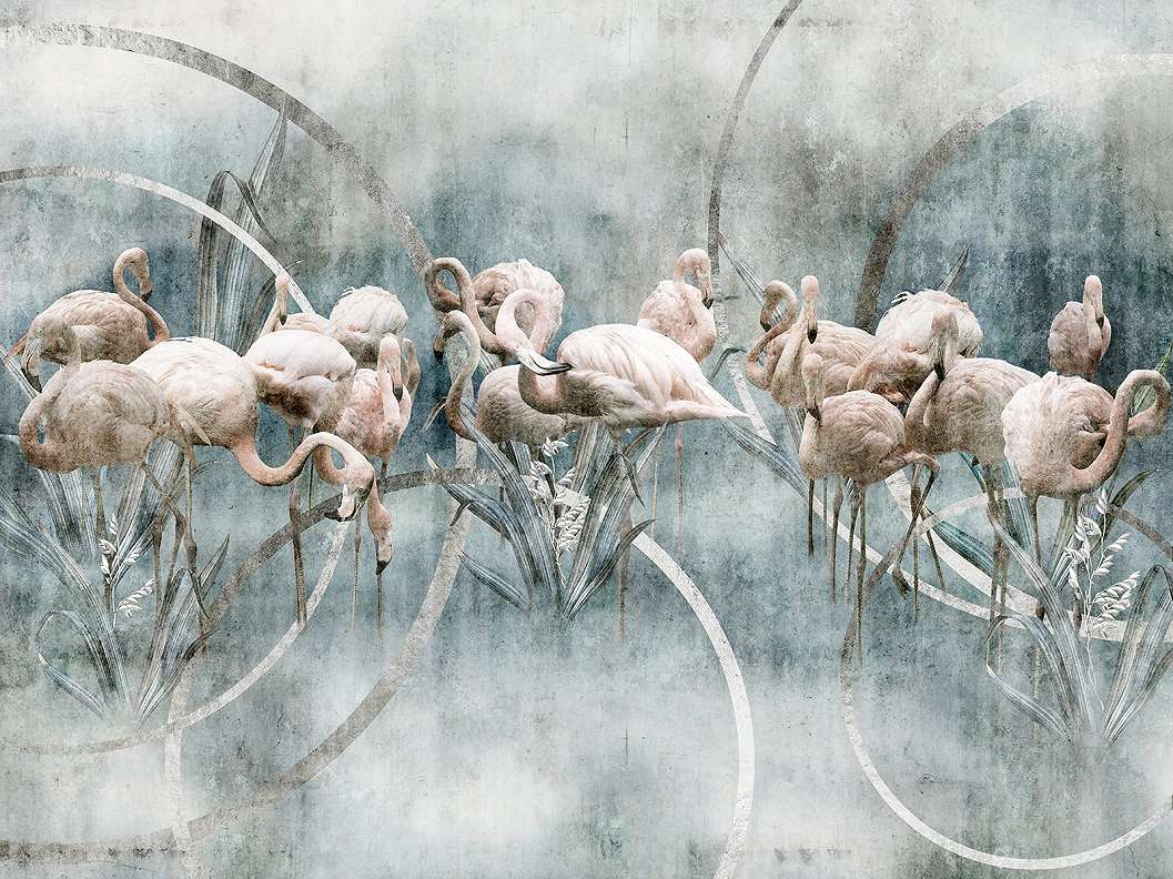 Prémium fotótapéta flamingó madaras mintával mosható vinyl
