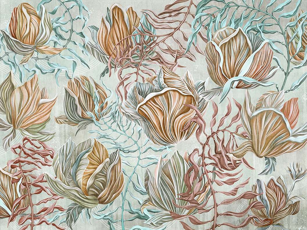 Prémium fotótapéta virágos botanikus mintával mosható vinyl felülettel