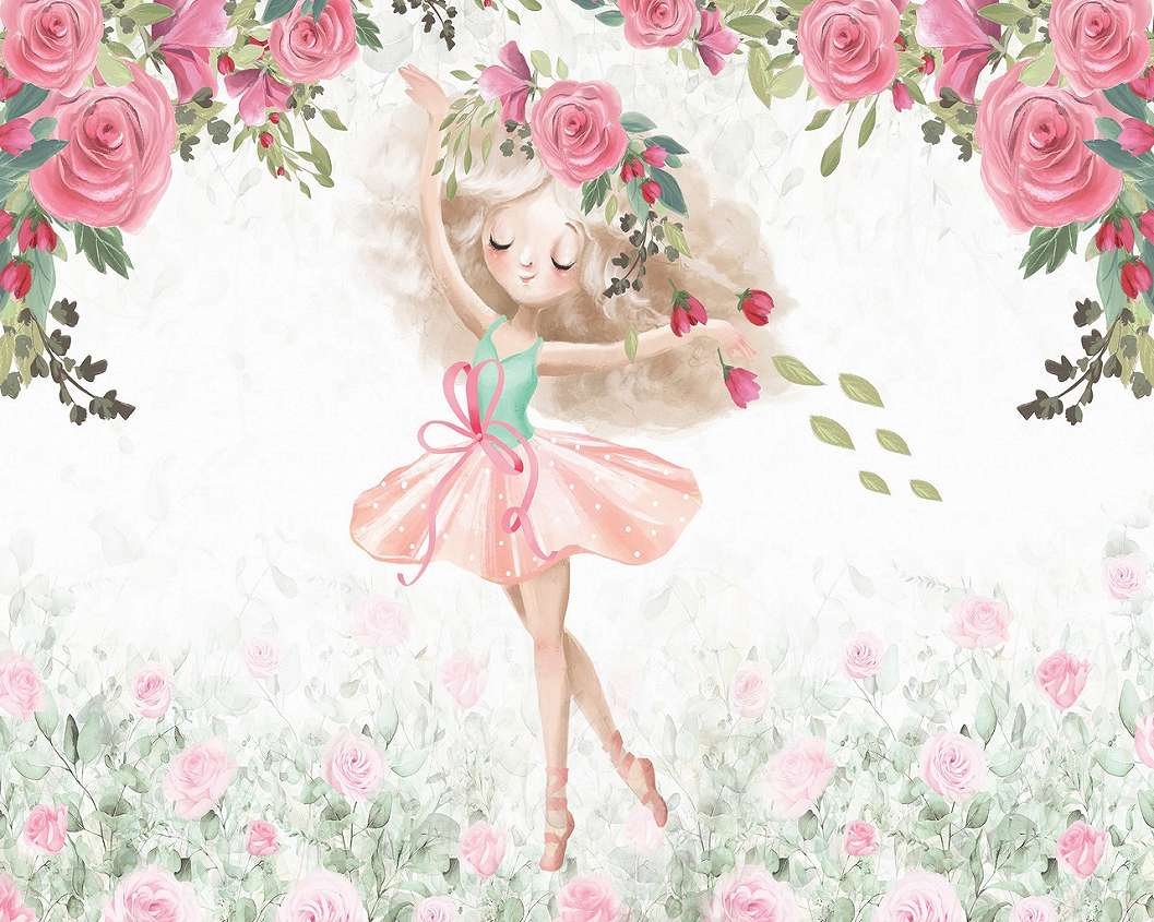 Rózsa és gyerek balerina mintás design fotótapéta 368x254 vlies
