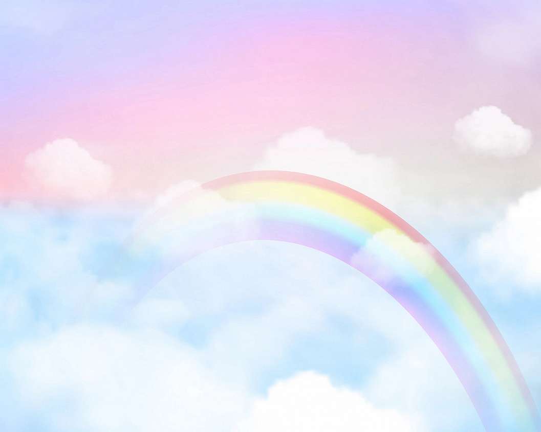 Rózsaszín és kék felhő és szivárvány mintás gyerek fotótapéta 368x254 vlies