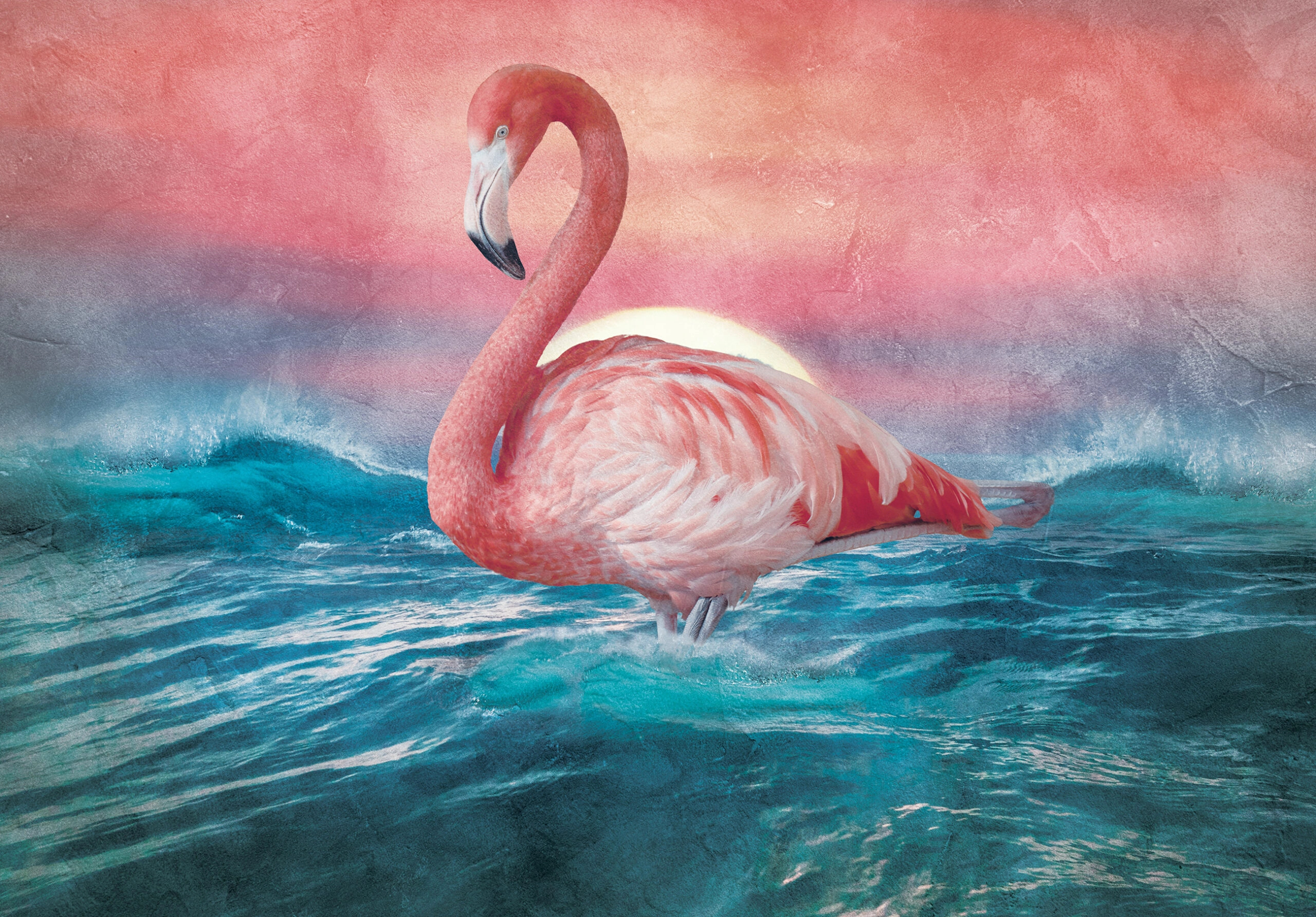 Órisá flamingó mintás vlies fali poszter 368x254 vlies