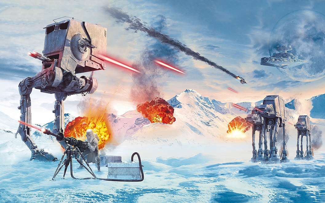 Star Wars fotótapéta Hoth bolygó csata mintával