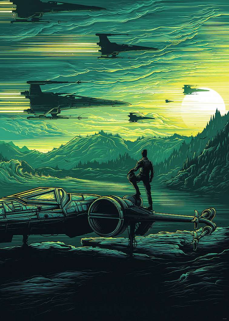 Star Wars fotótapéta zöld képregény stílusban