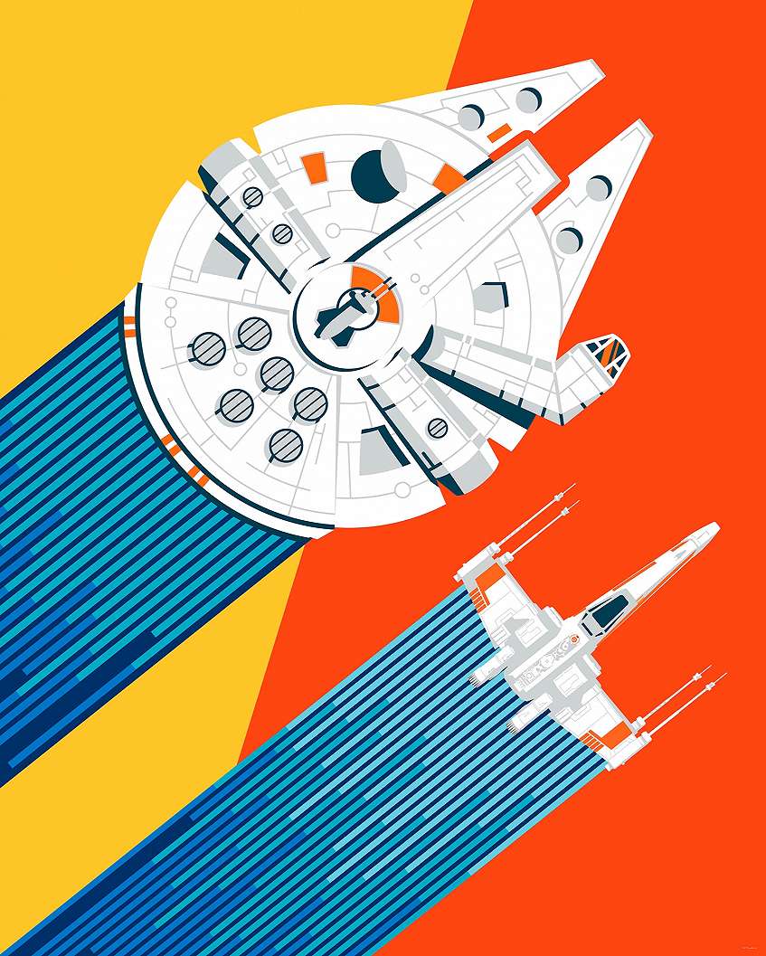Star Wars űrhajó mintás retro stílusú fotótapéta