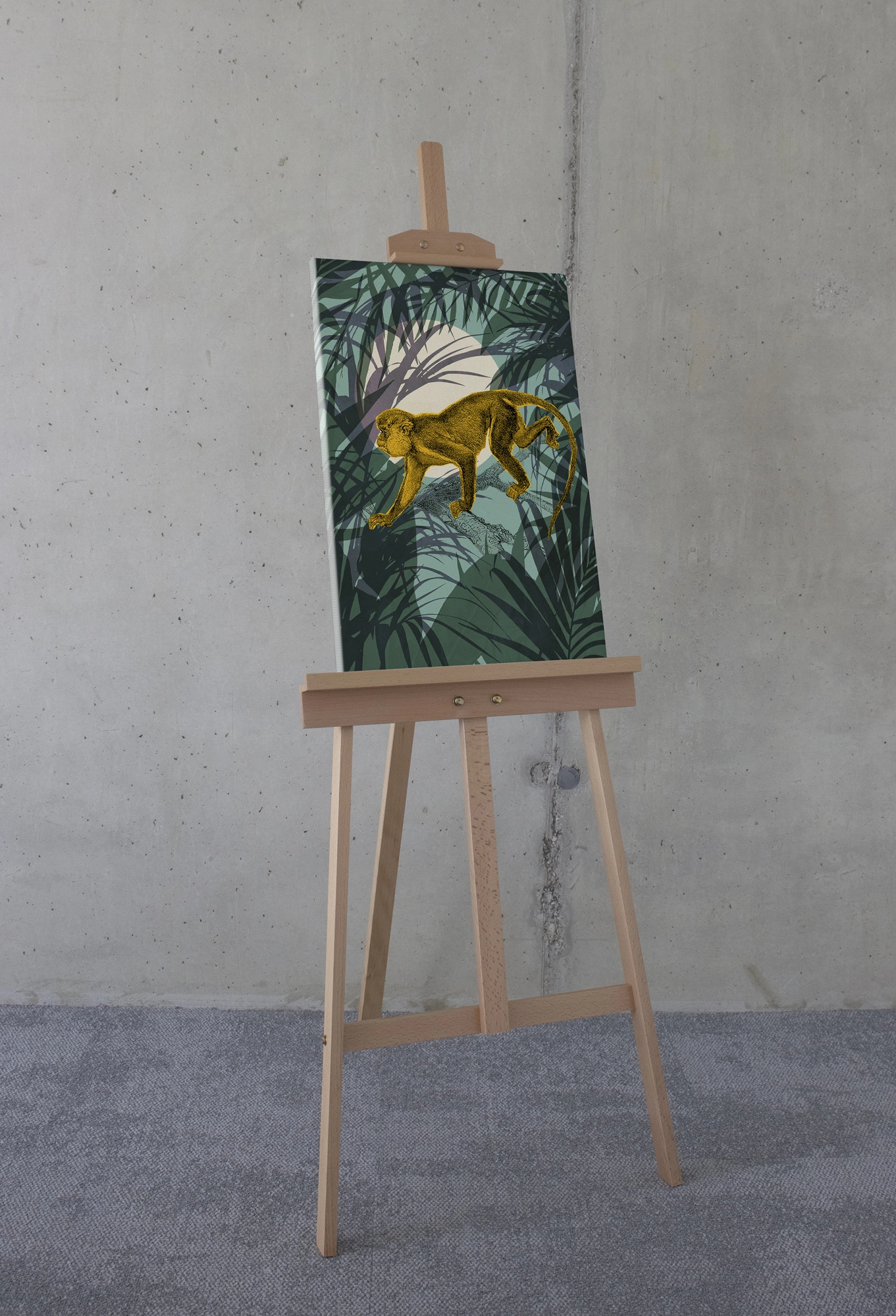 Trendi dzsungel és majom mintás vászonkép 40x60