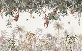 Dzsungel és kedves orángután mintás vlies gyerek poszter tapéta