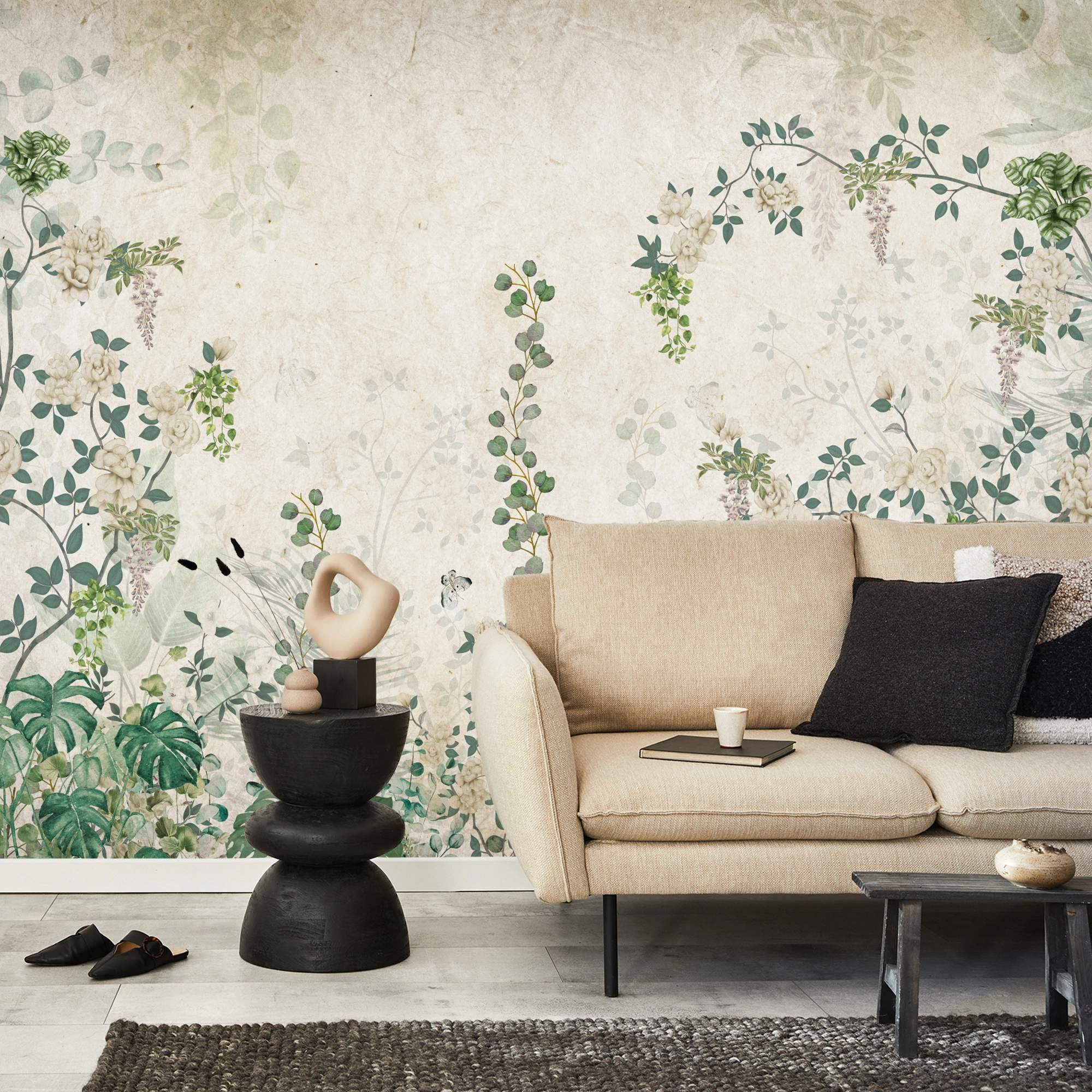 Modern botanikus mintás vinyl mosható poszter tapéta