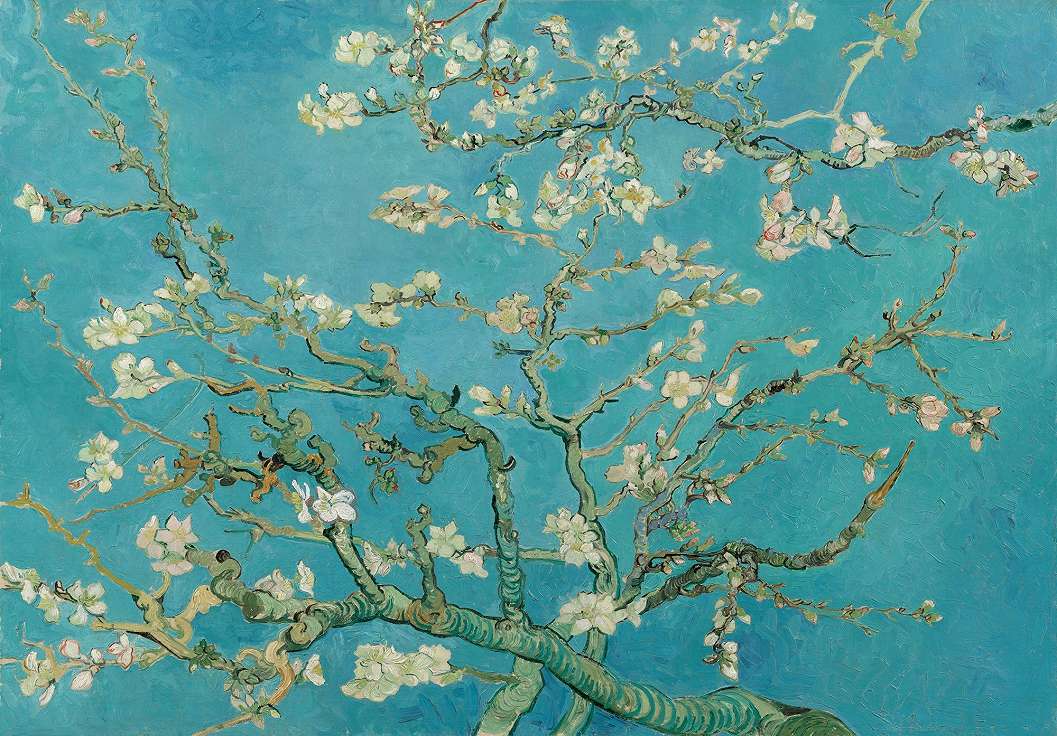 Türkiz Van Gogh fotótapéta mandulafa virágzással mosható vinyl