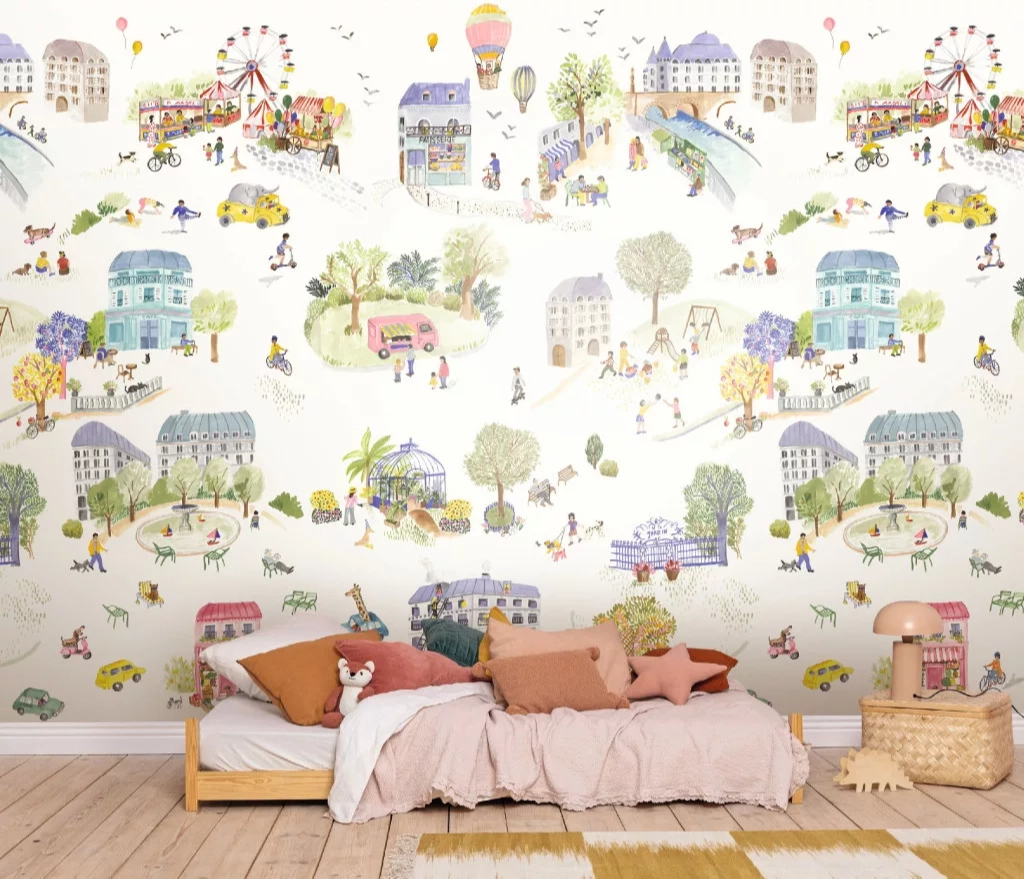 Városi élet mintás gyerek fotótapéta 250 cm * 300 cm