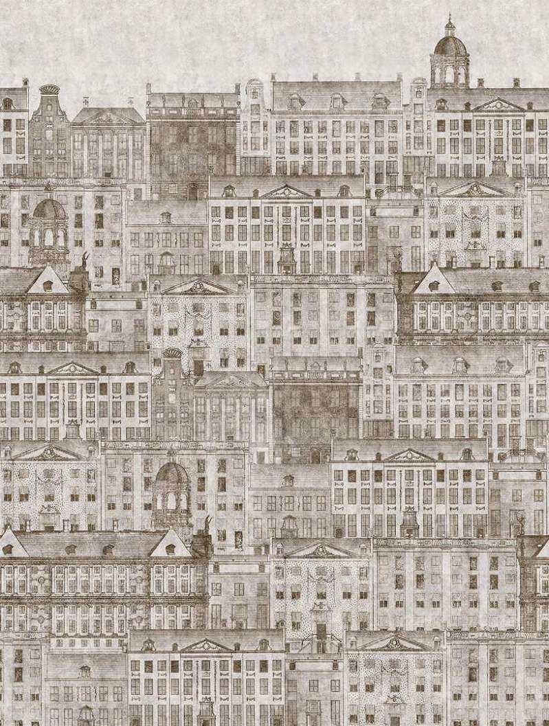 Vinyl fotótapéta barna városképes mintával strukturált felülettel