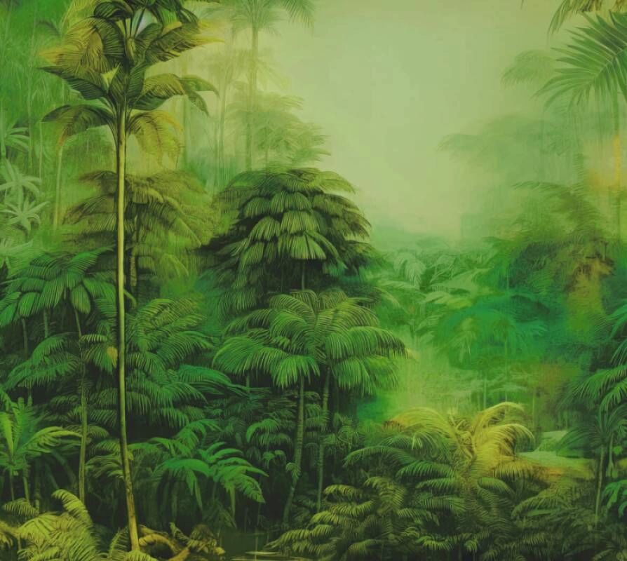 Vinyl fotótapéta zöld buja dzsungel mintával