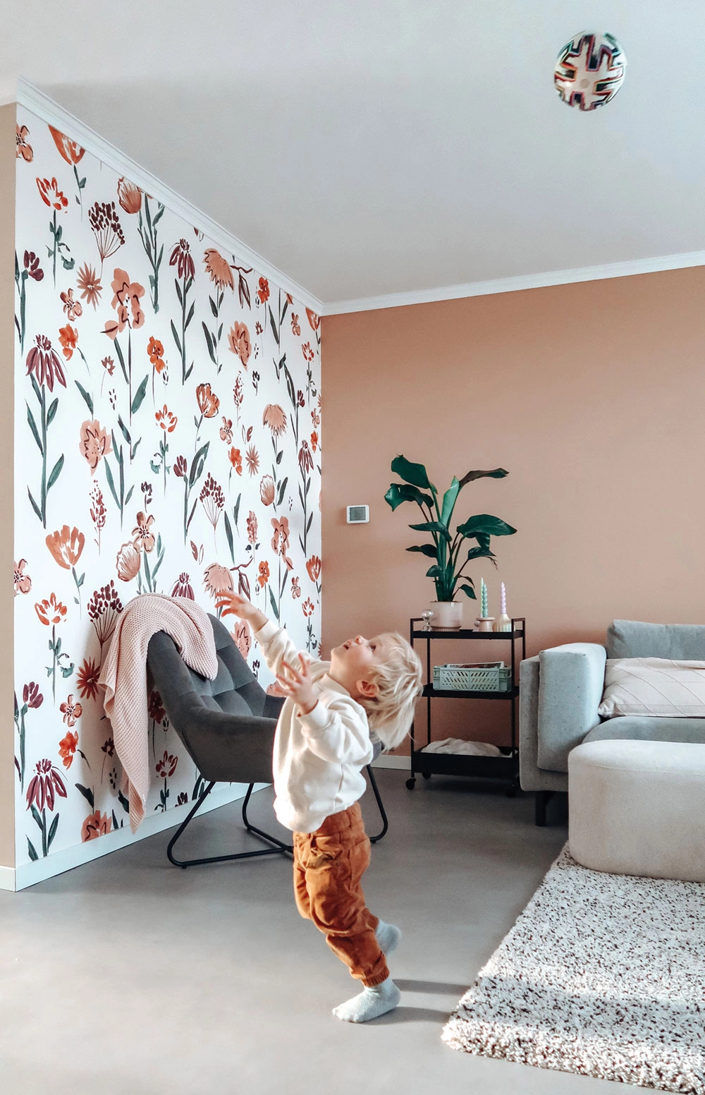 Rajzolt virág mintás gyerek fotótapéta