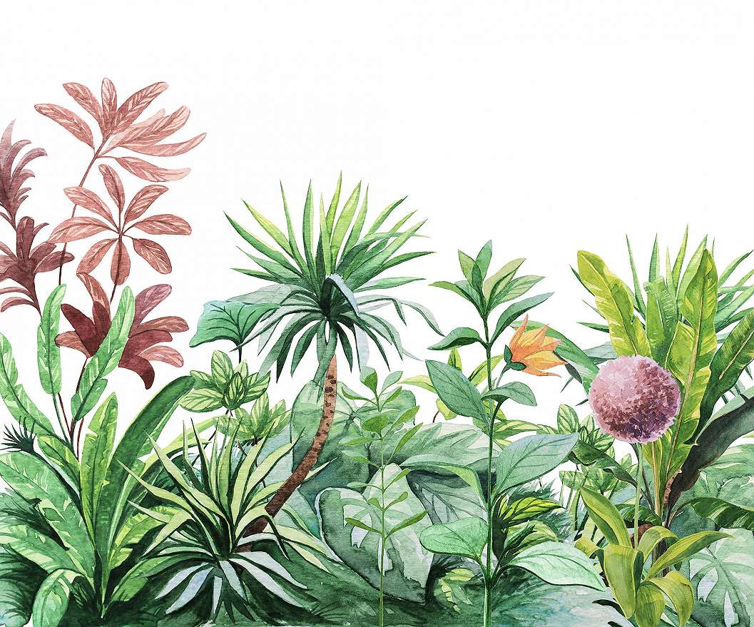 Vlies fotótapéta akvarell trópusi pálmafa dzsungel mintával