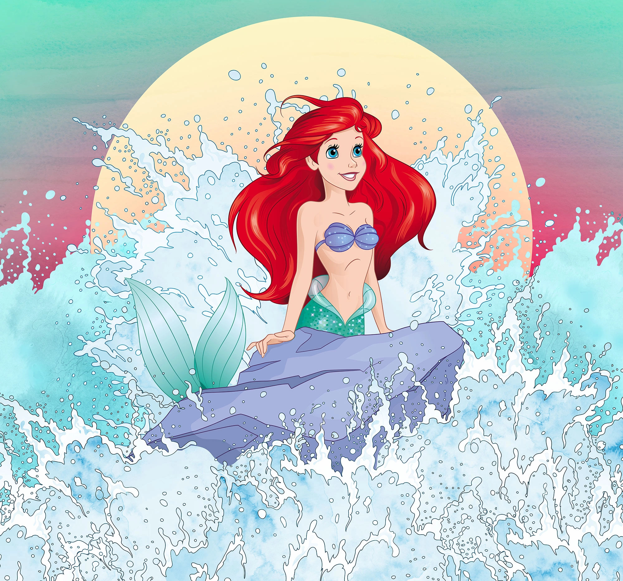 Disney Ariel mintás vlies poszter tapéta