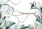 Dzsungel mintás faliposzter majom tukán mintával akvarell stílusban 368x254 vlies
