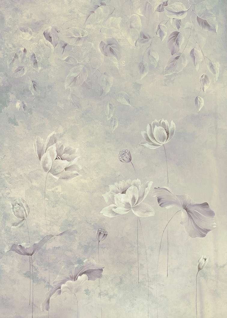 Vlies fotótapéta festett hatású minimalista virágmintával