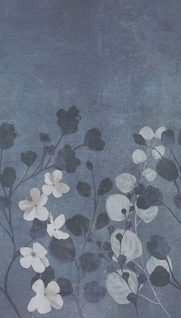 Vlies fotótapéta kék virág mintával