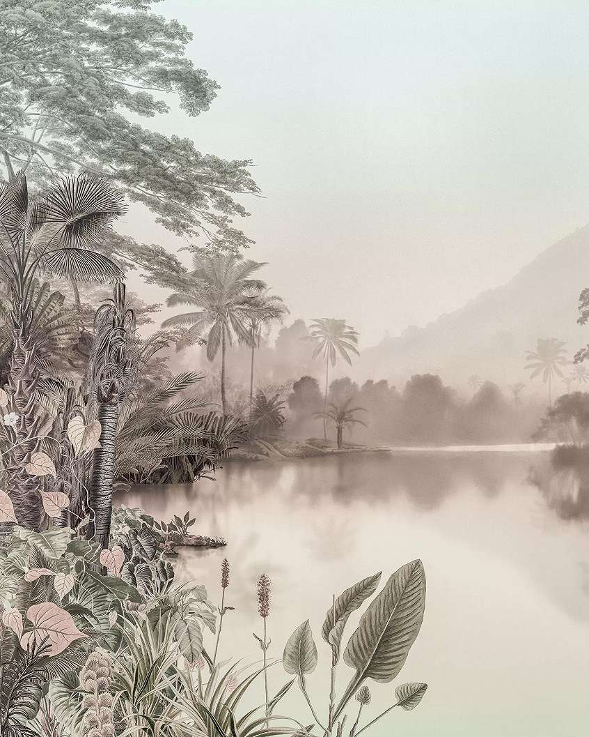 Vlies fotótapéta modern trópusi pálmafa és dzsungel mintával