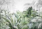 Zöld botanikus dzsungel mintás fotótapéta 368x254 vlies