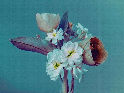 Vlies fotótapéta tükiz szinben óriás virág mintával