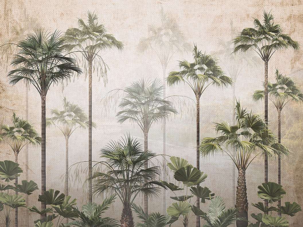 Vlies fotótapéta vintage hangulatú dzsungel pálmafa mintával 368x254 vlies