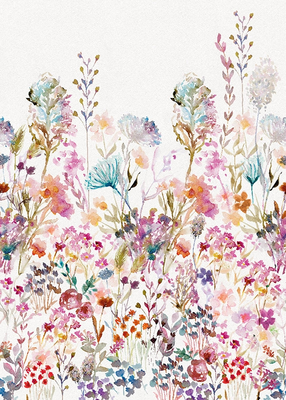 Vlies fotótapéta vízfestett hatású színes virág mintákkal