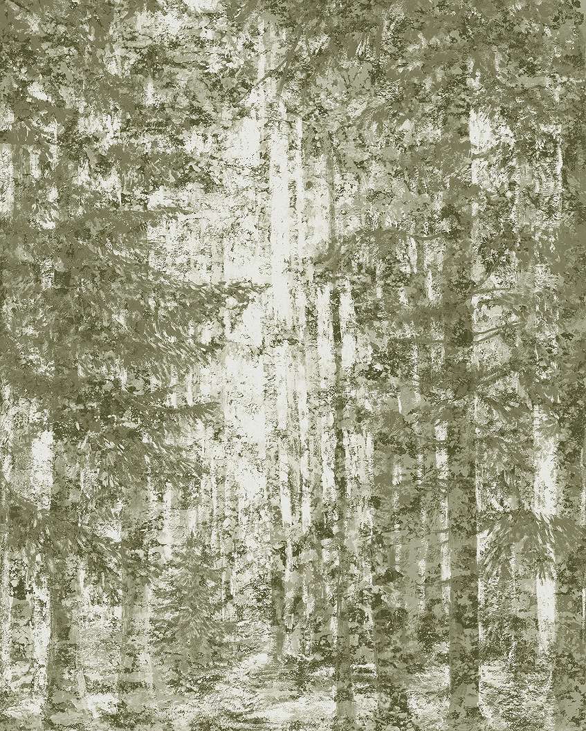 Vlies fotótapéta zöld absztrakt fenyves erdeő mintával