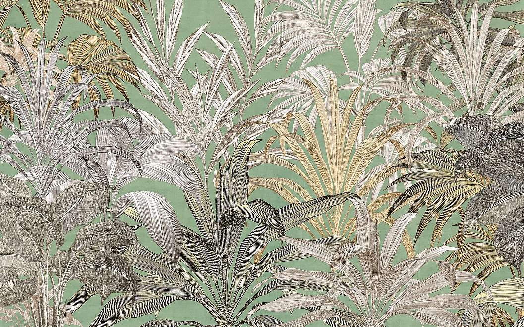 Vlies fotótapéta zöld trópusi pálmalevél mintával
