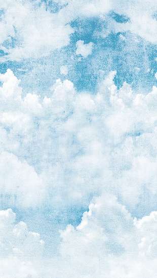Vlies mosható kék felhő mintás fotótapéta