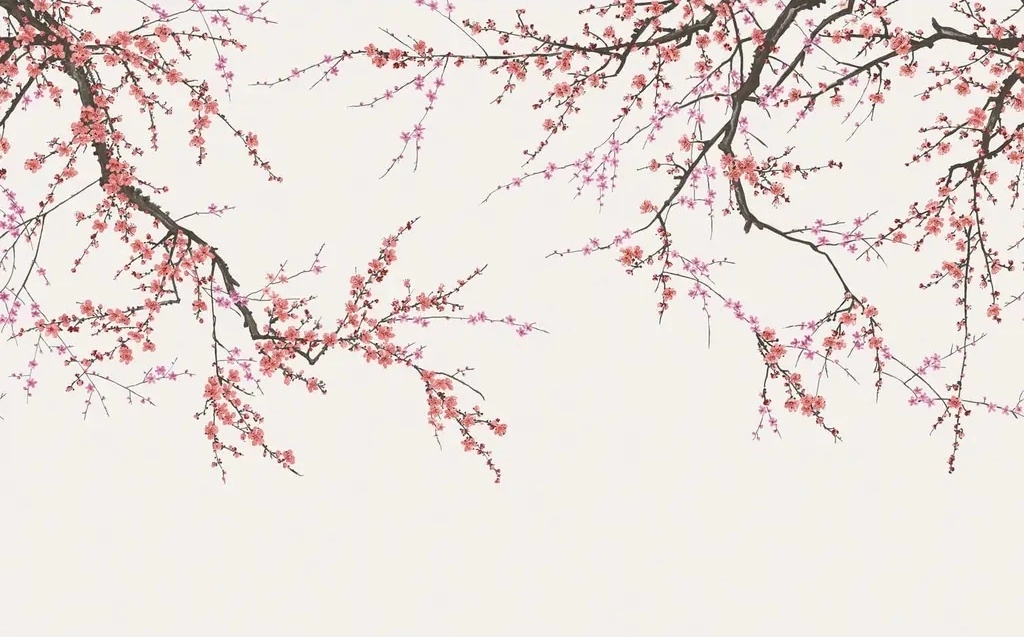 Vlies poszter tapéta sakura cseresznyefa virág mintával